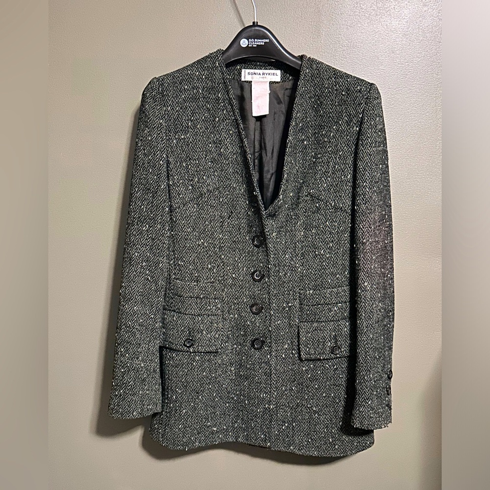 Sonia Rykiel vintage herringbone tweed jacket